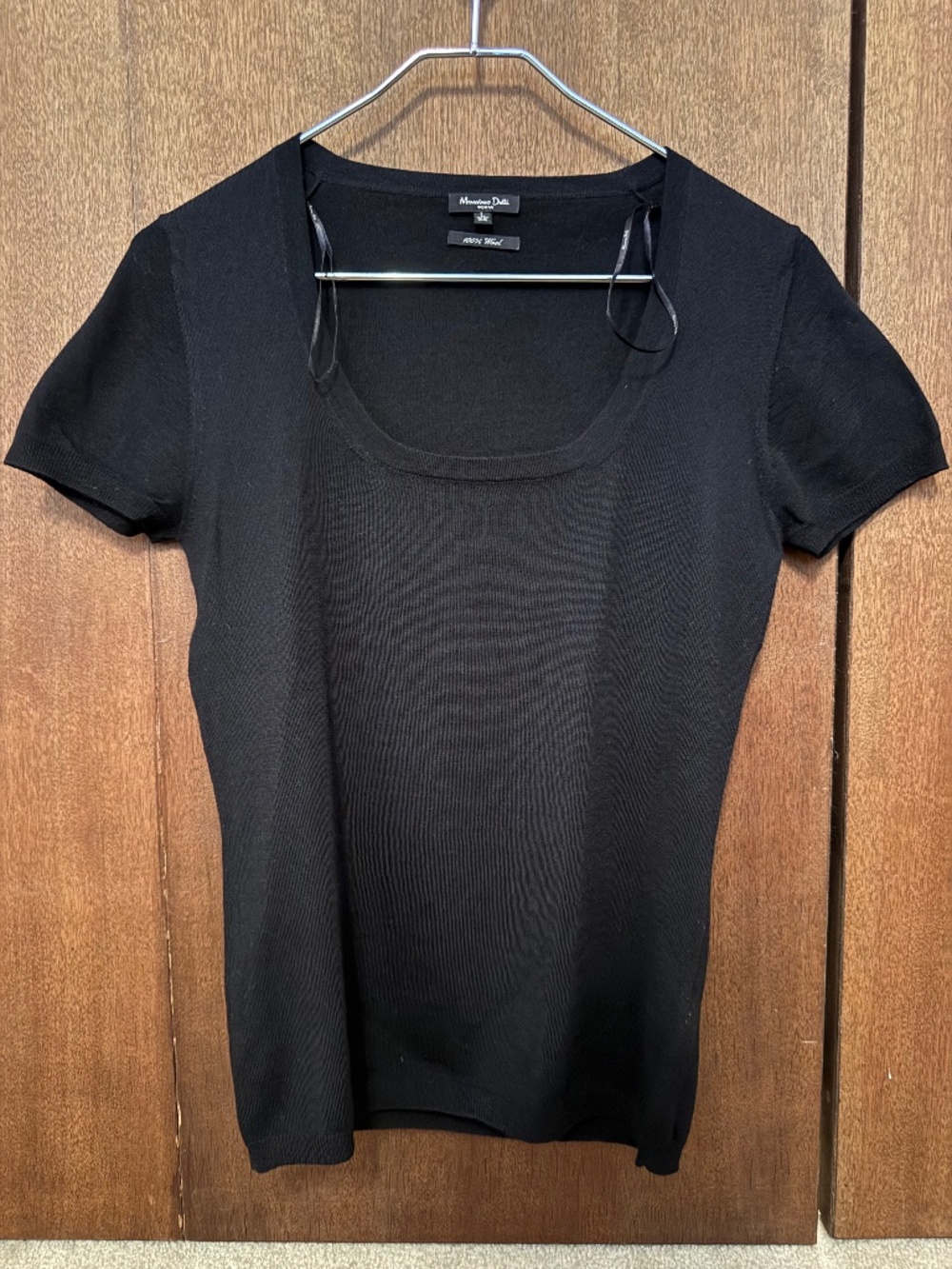 Massimo Dutti 100% Wool Black Short-Sleeve Top – IT 34 / US 2-4 - Excellent Cond